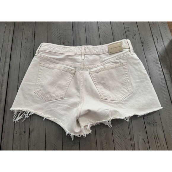 AG Jeans Hailey Cut-Off Denim Shorts in 1 Year Opal Stone White Size 29 - Picture 3 of 3
